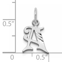 14K White Gold Diamond-cut Letter a Initial Charm view 3