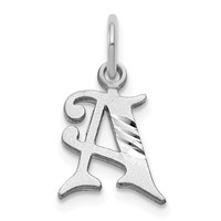 14K White Gold Diamond-cut Letter a Initial Charm view 1
