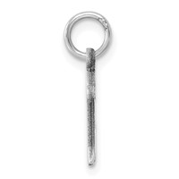 14K White Gold Diamond-cut Letter D Initial Charm view 2