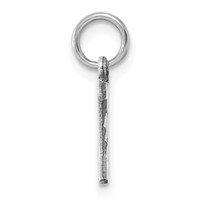 14K White Gold Diamond-cut Letter E Initial Charm view 2