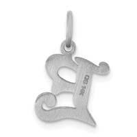 14K White Gold Diamond-cut Letter E Initial Charm view 4