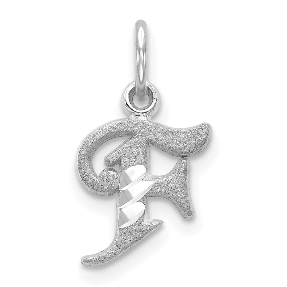 14KW Diamond-cut Letter F Initial Charm