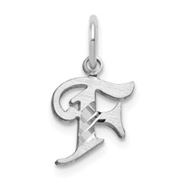 14K White Gold Diamond-cut Letter F Initial Charm view 1