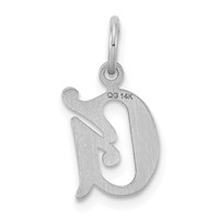 14K White Gold Diamond-cut Letter G Initial Charm view 4
