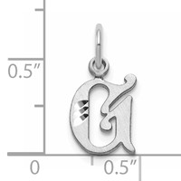 14K White Gold Diamond-cut Letter G Initial Charm view 3
