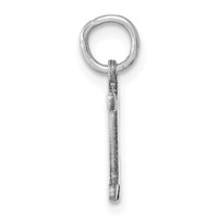 14K White Gold Diamond-cut Letter I Initial Charm view 2