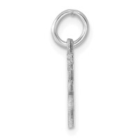 14K White Gold Diamond-cut Letter J Initial Charm view 2