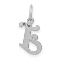14K White Gold Diamond-cut Letter J Initial Charm view 4