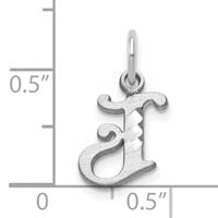 14K White Gold Diamond-cut Letter J Initial Charm view 3
