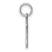 14K White Gold Diamond-cut Letter K Initial Charm view 2
