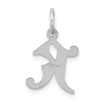 14K White Gold Diamond-cut Letter K Initial Charm view 4