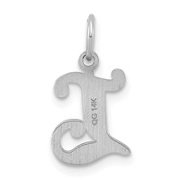14K White Gold Diamond-cut Letter L Initial Charm view 4