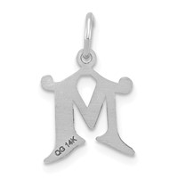 14KW Diamond-cut Letter M Initial Charm view 4