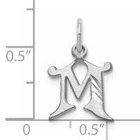 14KW Diamond-cut Letter M Initial Charm view 3