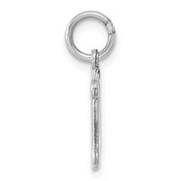14K White Gold Diamond-cut Letter N Initial Charm view 2