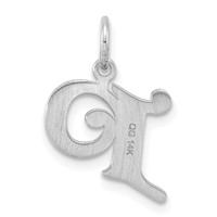 14K White Gold Diamond-cut Letter P Initial Charm view 4
