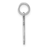 14K White Gold Diamond-cut Letter R Initial Charm view 2