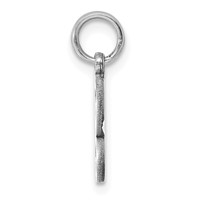 14K White Gold Diamond-cut Letter S Initial Charm view 2