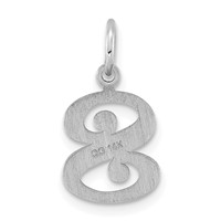 14K White Gold Diamond-cut Letter S Initial Charm view 4