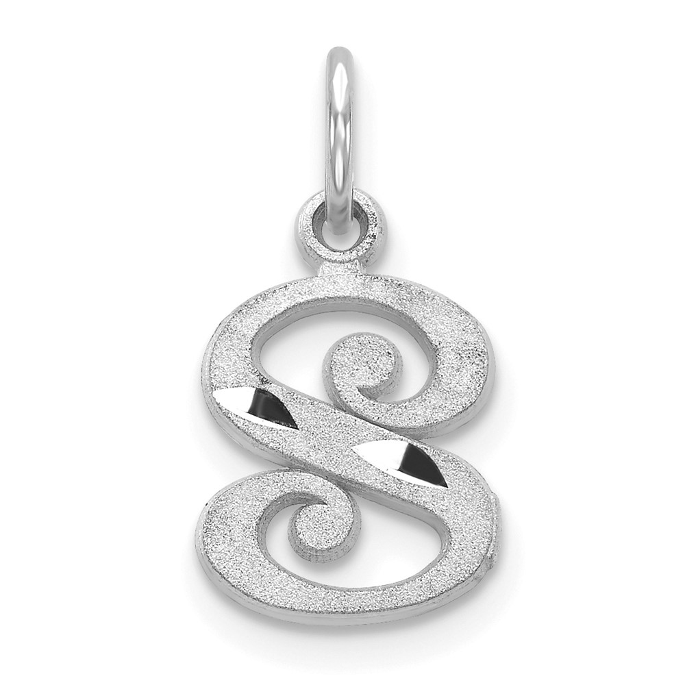 14KW Diamond-cut Letter S Initial Charm