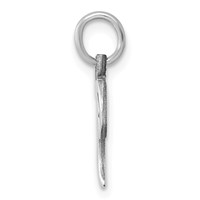 14K White Gold Diamond-cut Letter T Initial Charm view 2