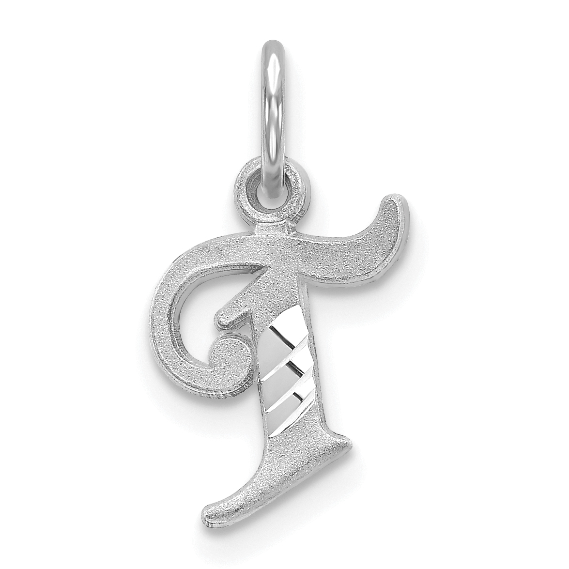 14KW Diamond-cut Letter T Initial Charm (WCH139-T)
