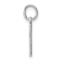 14K White Gold Diamond-cut Letter V Initial Charm view 2