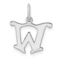 14K White Gold Diamond-cut Letter W Initial Charm view 3
