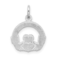 14K White Gold Claddagh Charm view 3