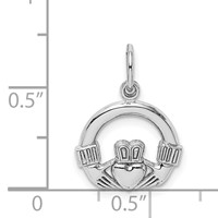 14K White Gold Claddagh Charm view 4