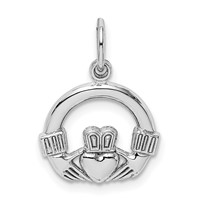 14K White Gold Claddagh Charm view 1