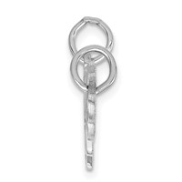14K White Gold Polished 2-Piece Break-Apart HE Who Holds the Key Can Unlock MY Heart Charm view 2