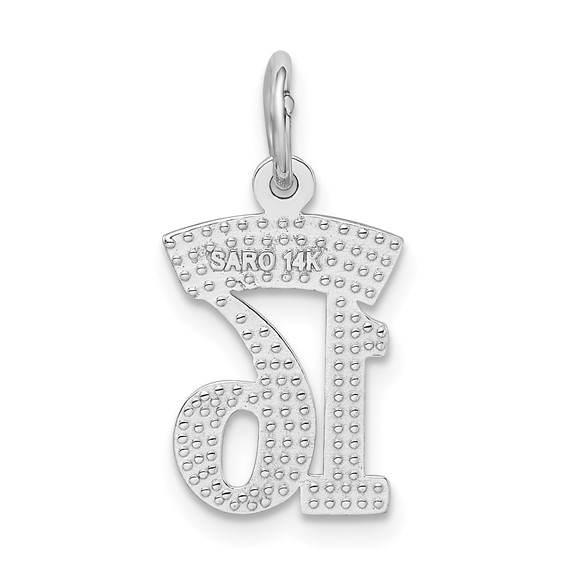 14k White Gold SWEET 16 Charm
