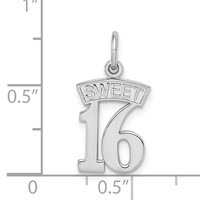 14K White Gold Sweet 16 Charm view 4
