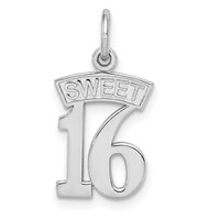 14K White Gold Sweet 16 Charm view 1
