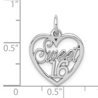 14K White Gold Sweet Heart Charm - 16in view 4
