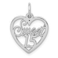 14K White Gold Sweet 15 Charm view 1