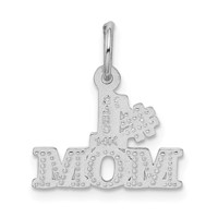 14K White Gold #1 Mom Charm view 3