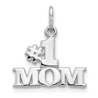 14K White Gold #1 Mom Charm view 1