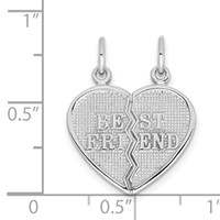 14K White Gold Best Friend 2-Piece Break-apart Charm view 3