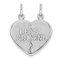 14K White Gold Best Friend 2-Piece Break-apart Charm view 1