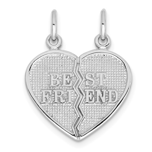 14K White Gold Best Friend 2-Piece Break-apart Charm