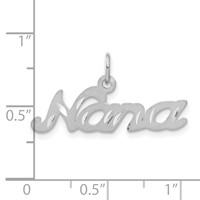 14K White Gold Satin Nana Charm view 4