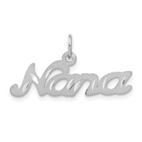 14K White Gold Satin Nana Charm view 1