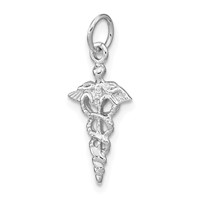 14K White Gold 3-D Caduceus Charm view 5