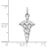 14K White Gold 3-D Caduceus Charm view 4
