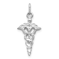 14K White Gold 3-D Caduceus Charm view 1