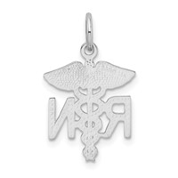14K White Gold RN Registered Nurse Charm view 3