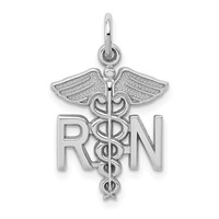14K White Gold RN Registered Nurse Charm view 1