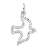 14K White Gold Cut-out Dove Charm view 3